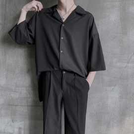 Short-Sleeved Draped Shirt